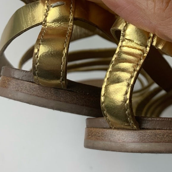 Miu Miu Gold Metallic Gladiator Sandals Size 6 - Picture 9 of 16